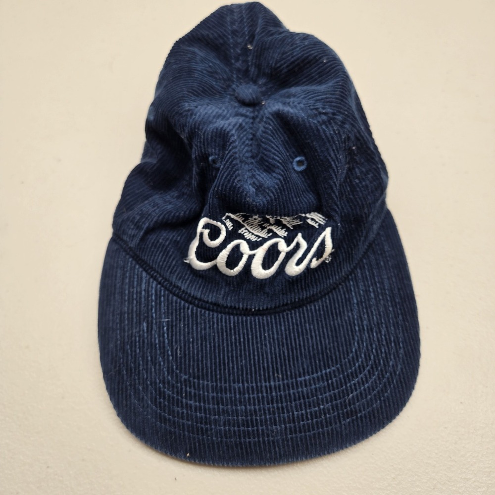 Coors‎ Banquet Unisex Baseball Cap One Size Navy Corduroy Curved Snapback